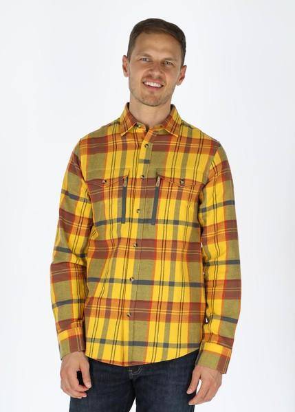 Nordkap Flannel Shirt, Yellow Check, Xl,  Långärmade Skjortor (Långärmade Skjortor i kategorin Skjortor)