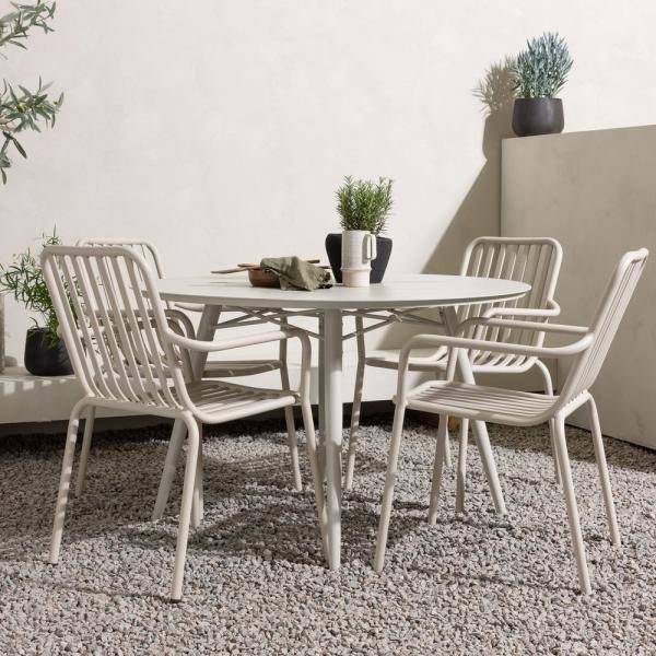 Lina utematgrupp med 4 st Peking stolar - Beige 