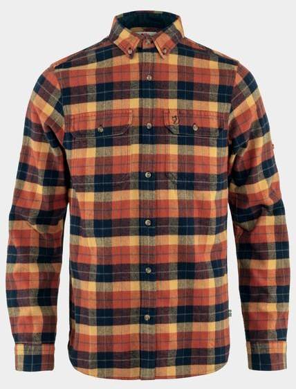 Singi Heavy Flannel Shirt M, Autumn Leaf-Dark Navy, M,  Vandringsskjortor 