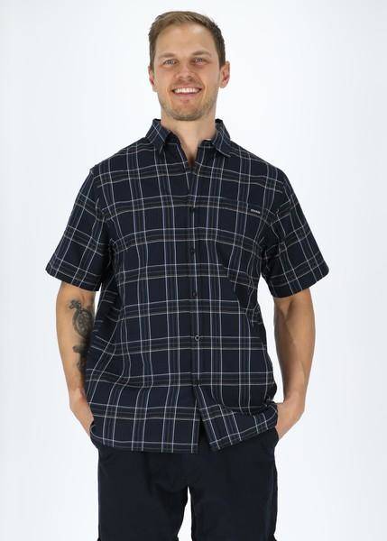 Coos Bay Shirt, Navy Check, 2xl,  Kortärmade Skjortor 