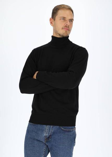 Polo Pullover, Black, M,  Stickat 