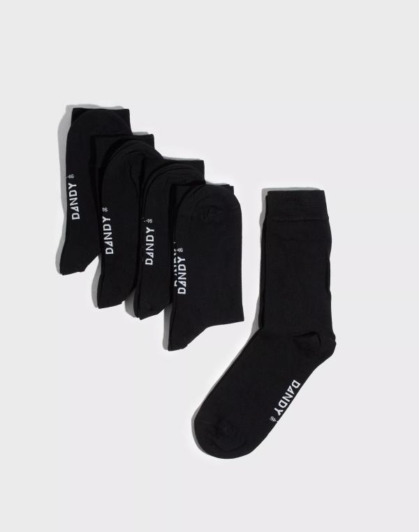 Frank Dandy Bamboo Solid Crew Sock Flerpack Strumpor Black (Strumpor i kategorin Underkläder)