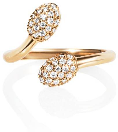 Efva Attling Love Bead Twin Ring - Diamonds 15.00 MM - GULD 