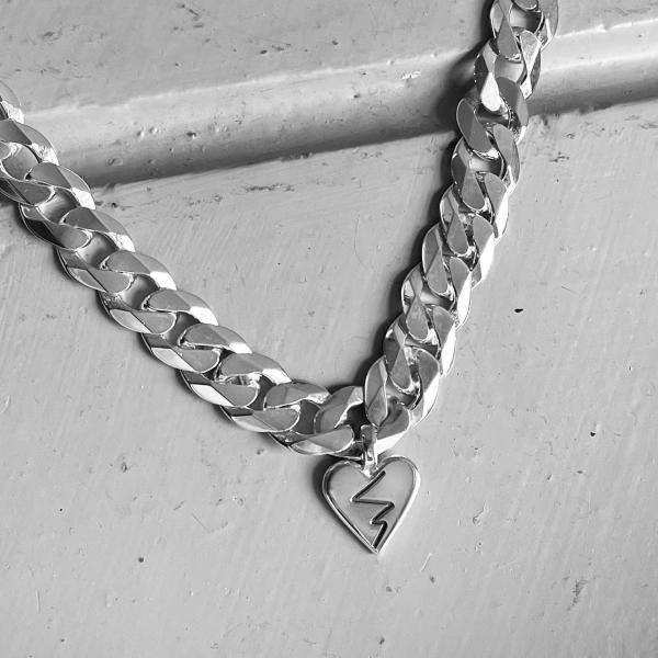 Efva Attling Heartbroken Necklace. 38/45 CM - SILVER 