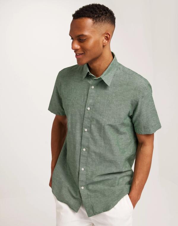 Selected Homme Slhregnew-Linen Shirt Ss Classic Kortärmade skjortor Eden 