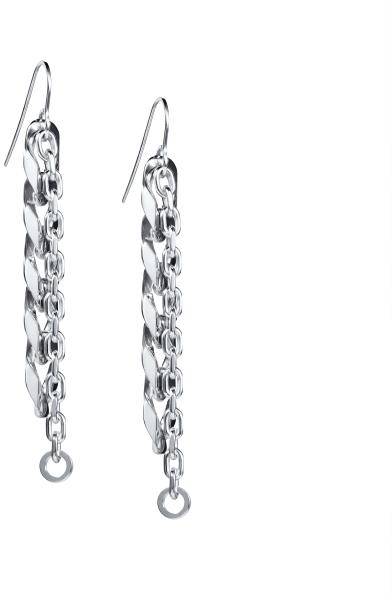 Efva Attling Chain On Chain Earrings ONE SIZE - SILVER 