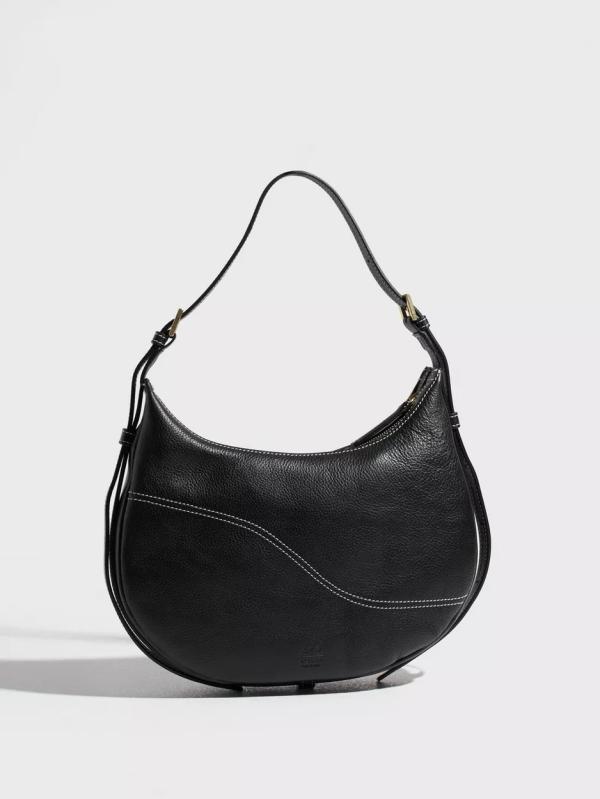 ATP ATELIER -  - Black Contrast Stiching - Liveri Shoulder Bag - Väskor - Handbags 
