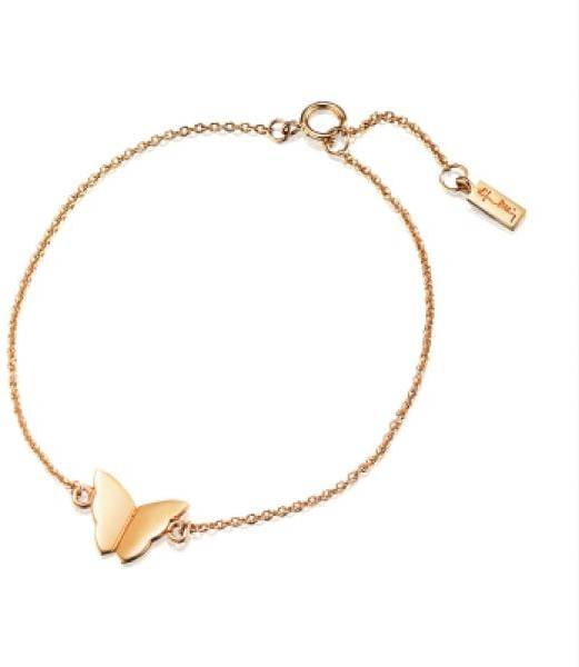 Efva Attling Little Miss Butterfly Bracelet 15/17.5/19 CM - GULD 