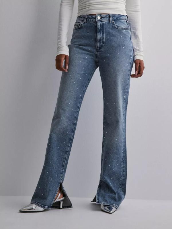 JJXX - Straight jeans - Medium Blue Denim - Jxciara Slim Long Rhs Slit Hw Jeans - Jeans 