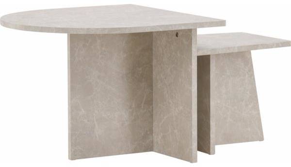 Sala soffbord 40/60 x 40/60 cm - Beige marmorlook 