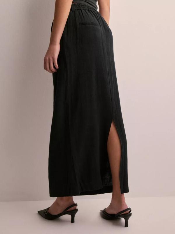 Object Collectors Item - Midikjolar - Black - Objsanne Re Mw Ankle Skirt Noos - Kjolar - Midi Skirts 
