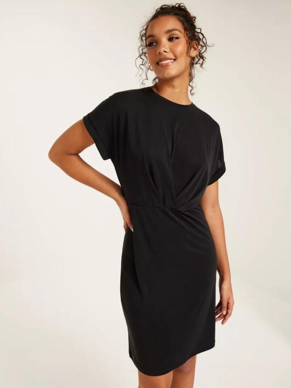 Object Collectors Item - T-Shirtklänningar - Black - Objannie New S/S Dress Noos - Klänningar 
