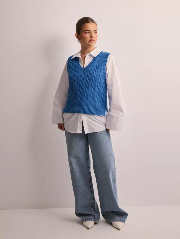 Polo Ralph Lauren - Stickade västar - Blue - Sl Vn Po-Sleeveless-Pullover - Tröjor 