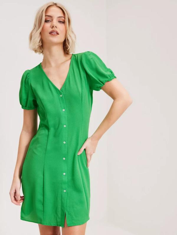 Only - Korta klänningar - Kelly Green - Onlnova Lux S/S Lucy Dress Solid Pt - Klänningar 
