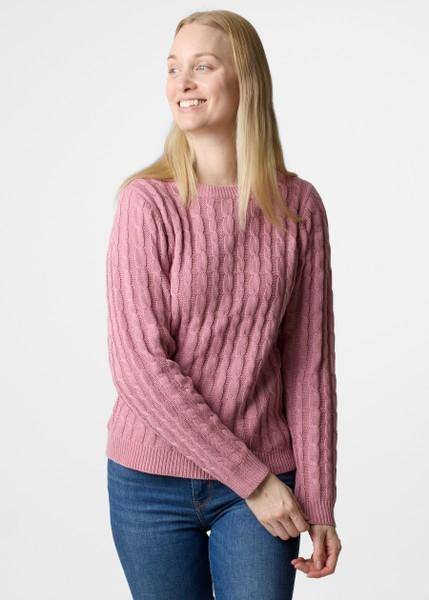 Tampa Cabel knit W, DUSTY ROSE, 36,  Stickat 