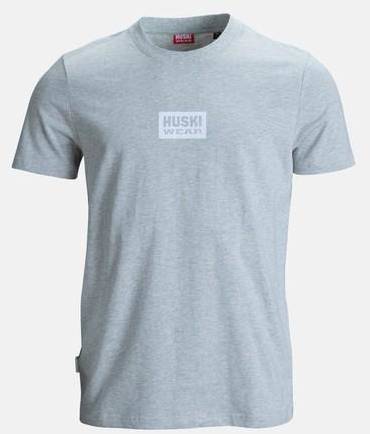 Flock Print Tee, Light Grey Melange, S,  T-Shirts 