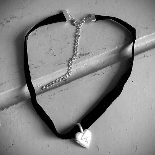 Efva Attling NÃ¤stan Heartbroken Necklace - black 40 CM - SILVER 