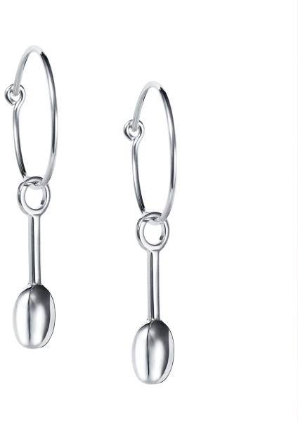 Efva Attling Love Bead Hoops - Silver Long ONE SIZE - SILVER 