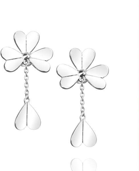 Efva Attling Four Clover Mini Ear. ONE SIZE - SILVER 