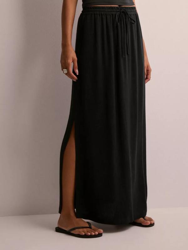 Selected Femme - Midikjolar - Black - Slfviva Hw Ankle Skirt Noos - Kjolar - Midi Skirts 