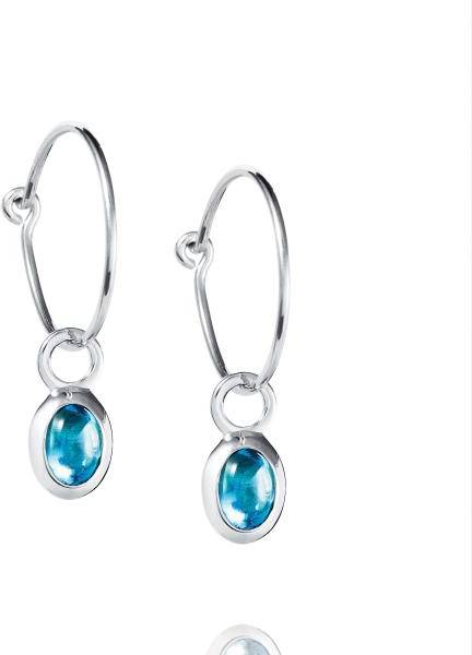 Efva Attling Love Bead Hoops - Topaz ONE SIZE - SILVER 