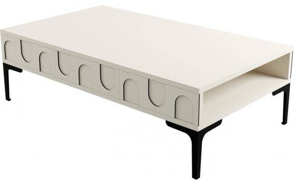 Lyon soffbord 105 x 60 cm - Cream/svart 