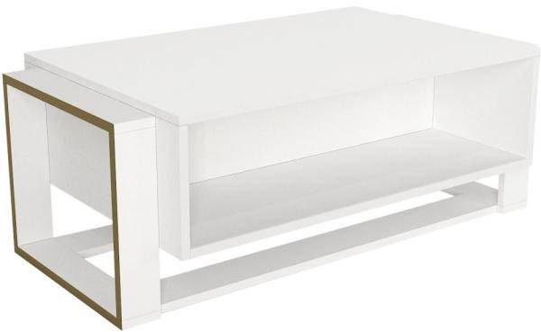 Bianco soffbord 106,4 x 60 cm - Vit/guld 