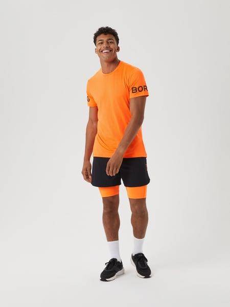 Björn Borg Borg 2 In 1 Shorts Orange, XXL 