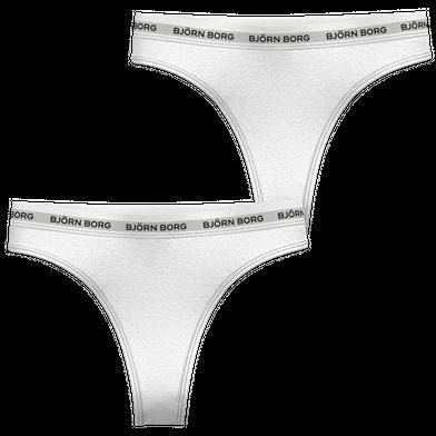 Björn Borg Core Logo Thong 2-pack Vit, XXL 