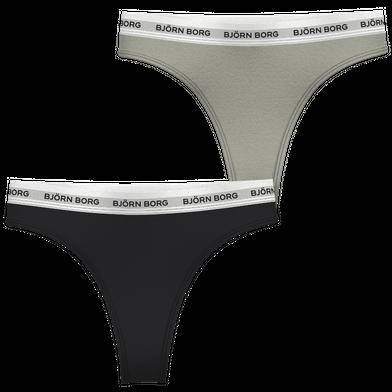 Björn Borg Core Logo Thong 2-pack Grön, XXL 