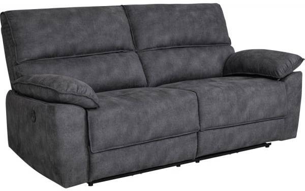 Coventry 3-sits reclinersoffa med elektrisk mekanism - Grå microfiber 