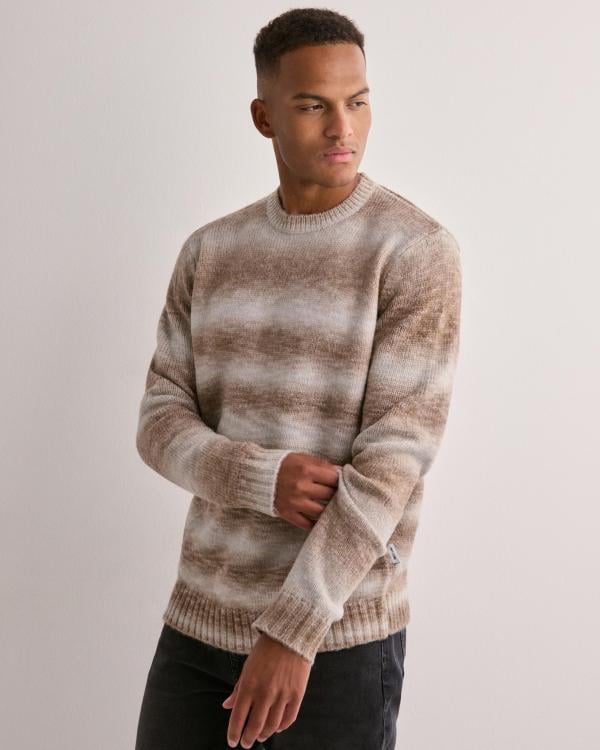 Only & Sons Onsmarcel Reg 3 Gradient Crew Knit Stickade tröjor Beige 