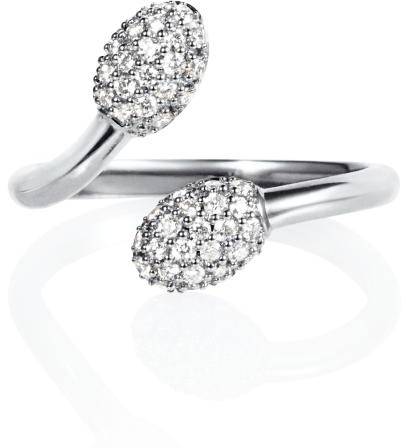 Efva Attling Love Bead Twin Ring - Diamonds 16.00 MM - VITGULD 