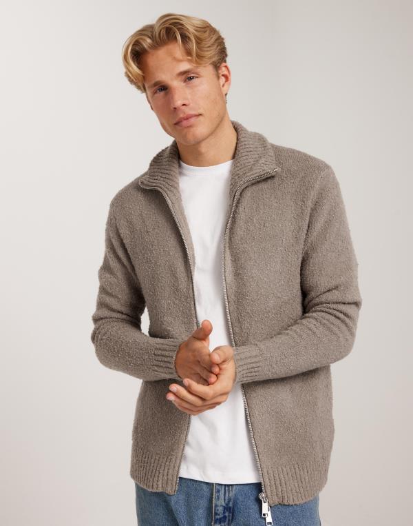 Brand Island Marcello Zip Knit Tröjor med dragkedja Beige 