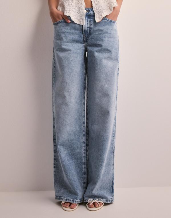 Pieces - Blå - Pcselma Lw Wide Jeans Lb Noos Bc 