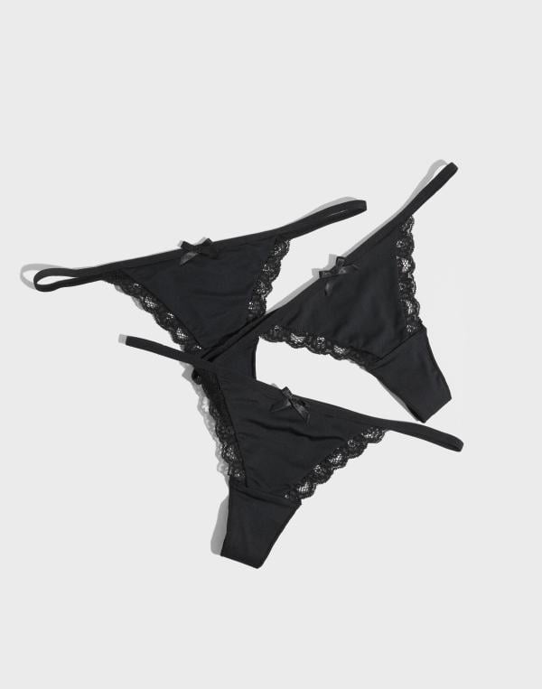 Nelly - Svart - Adore Me Thong 3-Pack 