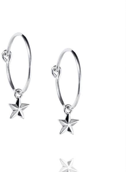 Efva Attling Micro Catch A Falling Star Hoops ONE SIZE - SILVER 