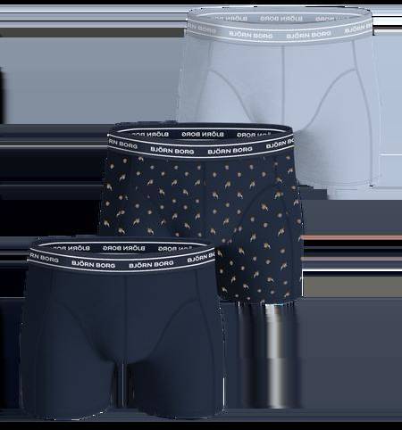 Björn Borg Premium Cotton Stretch Boxer 3-pack Blå, XXL 