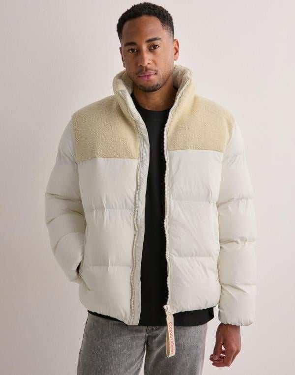 Calvin Klein Jeans Sherpa Puffer Jacket Vinterjackor Vit 