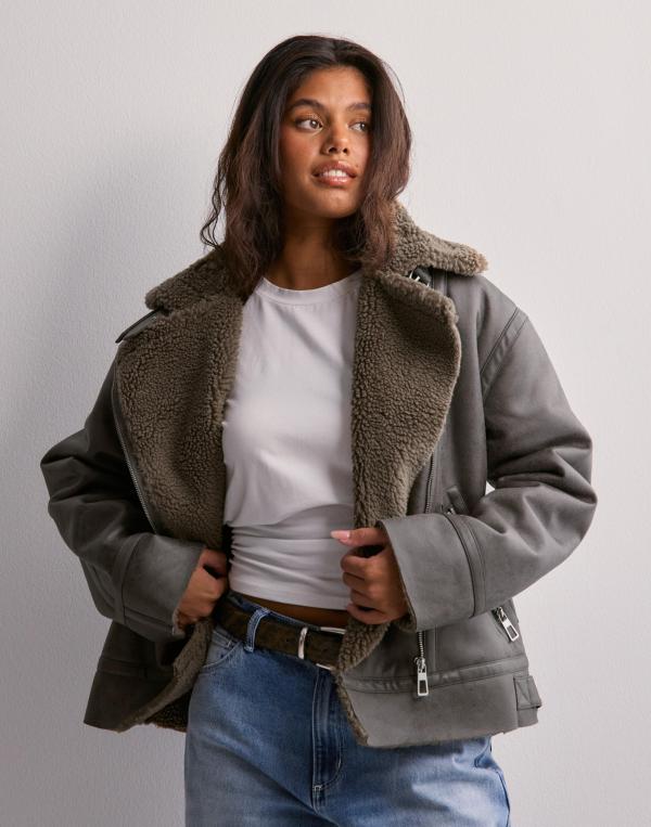 Only - Grå - Onlbetty Bonded Oversized Aviator C 