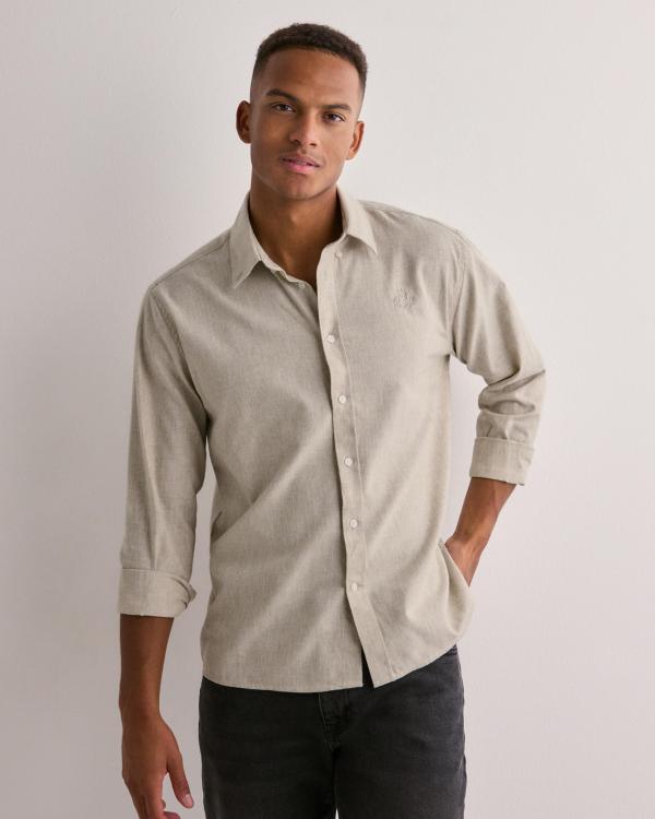 Ciszere Mika brushed flannel shirt Flannelskjortor Beige 