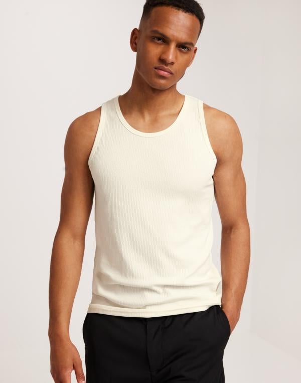 Selected Homme Slhspencer Rib Tank Top Linnen & ärmlösa toppar Vit 