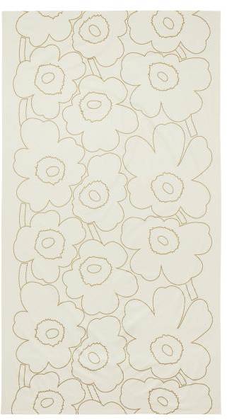 Marimekko Piirto Unikko bordsduk 250 x 140 cm, linne/guld 