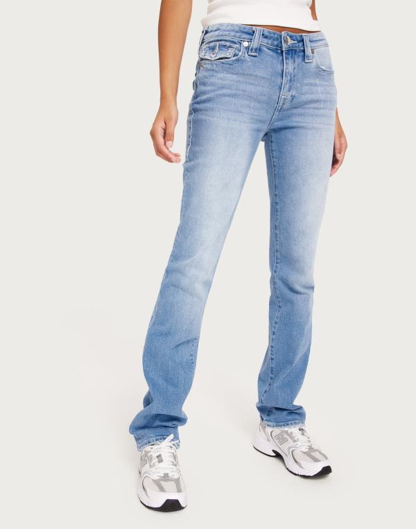 True Religion - Blå - Billie Mid Rise Straight Flap 