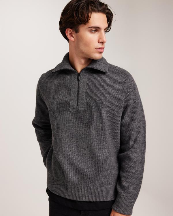 J Lindeberg Wilmer Quarter Zip Knit Half zip Grå 