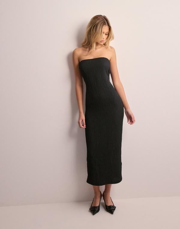 JDY - Svart - Jdypenni S/L Tube Midi Dress Jrs 