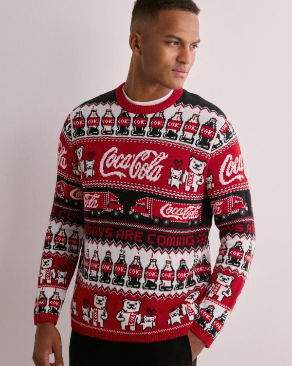 Only & Sons Onsxmas Reg 5 Cola Crew Knit Cs Jultröjor Röd 