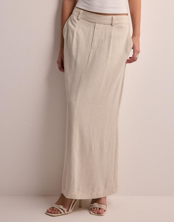 Object Collectors Item - Beige - Objsanne Re Mw Ankle Skirt Noos 