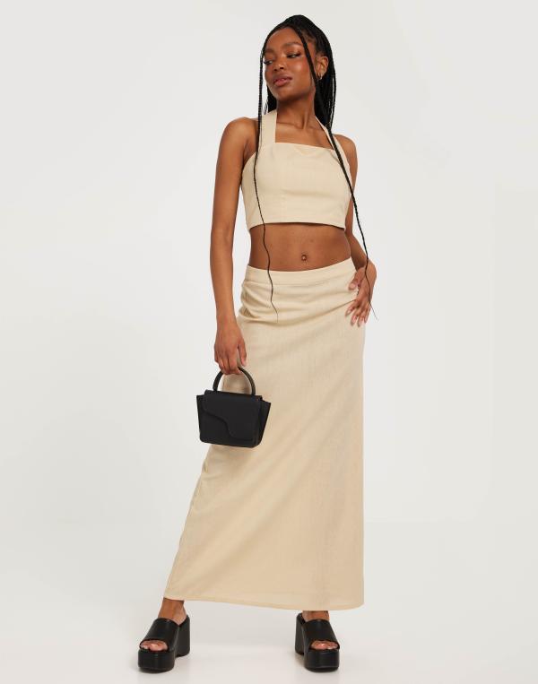 Vero Moda - Beige - Vmmathilde Lw Straight Maxi Skirt D 