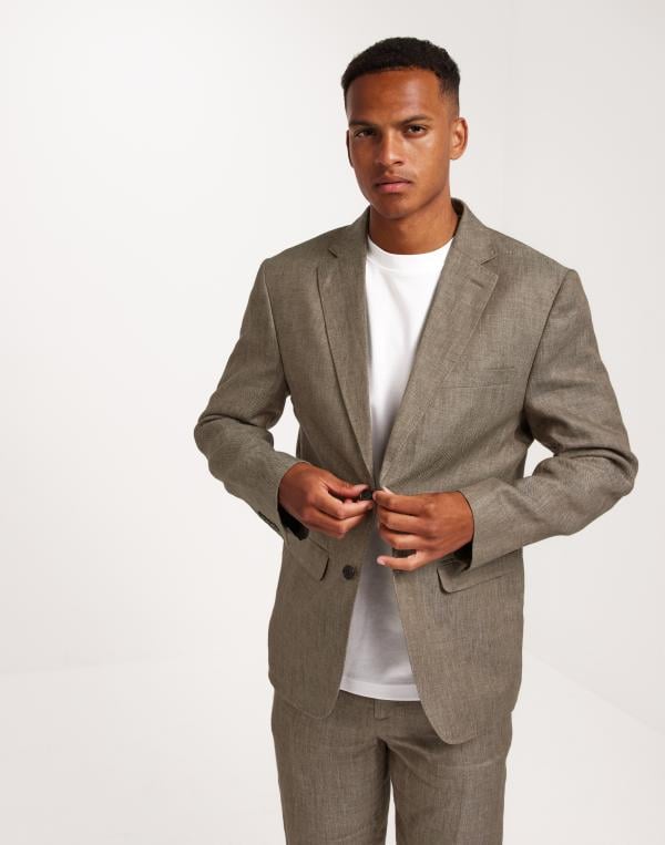 Selected Homme Slhregular-Will Linen Blz Noos Kavajer Brun 